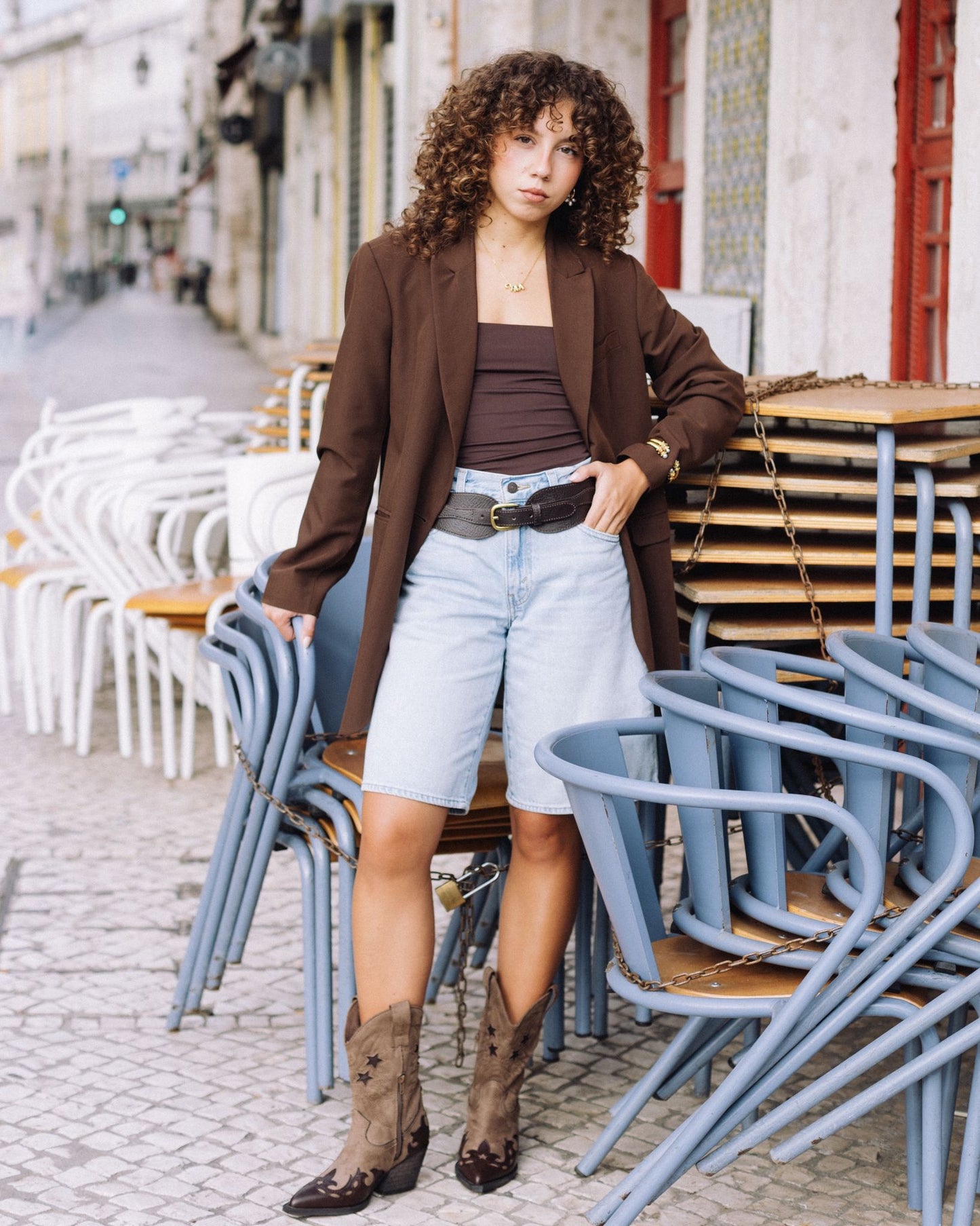 Botas Texanas Castanhas com Estrelas