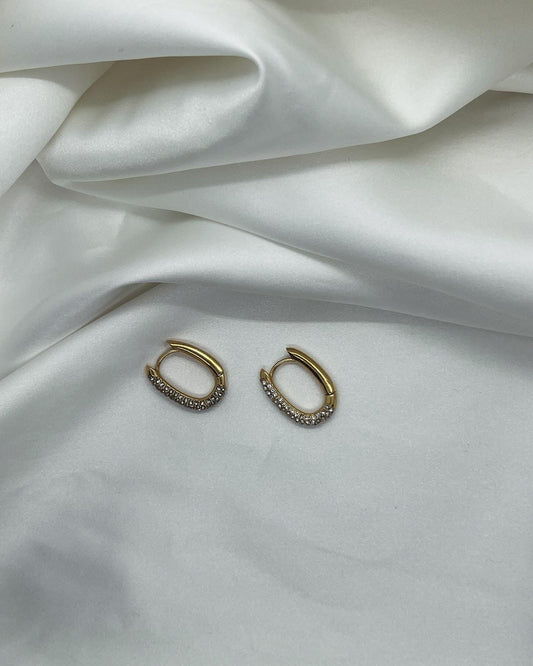 Argolas Ovais com Brilhantes