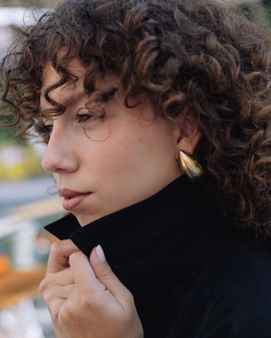 Brincos Gota Alongada Dourados