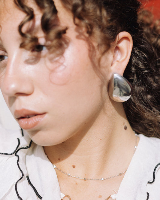 Brincos Gota Prateados