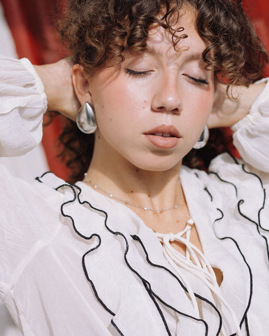 Brincos Gota Prateados