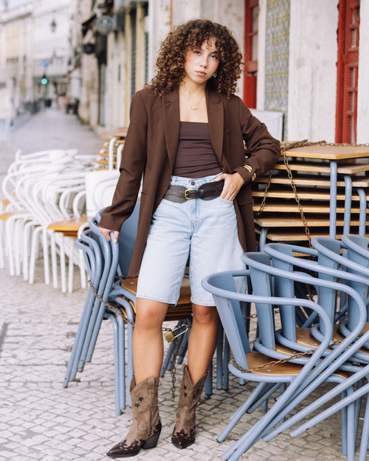 Botas Texanas Castanhas com Estrelas