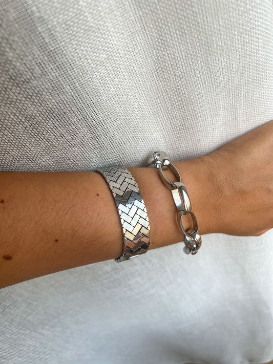 Pulseira Traço Prateada